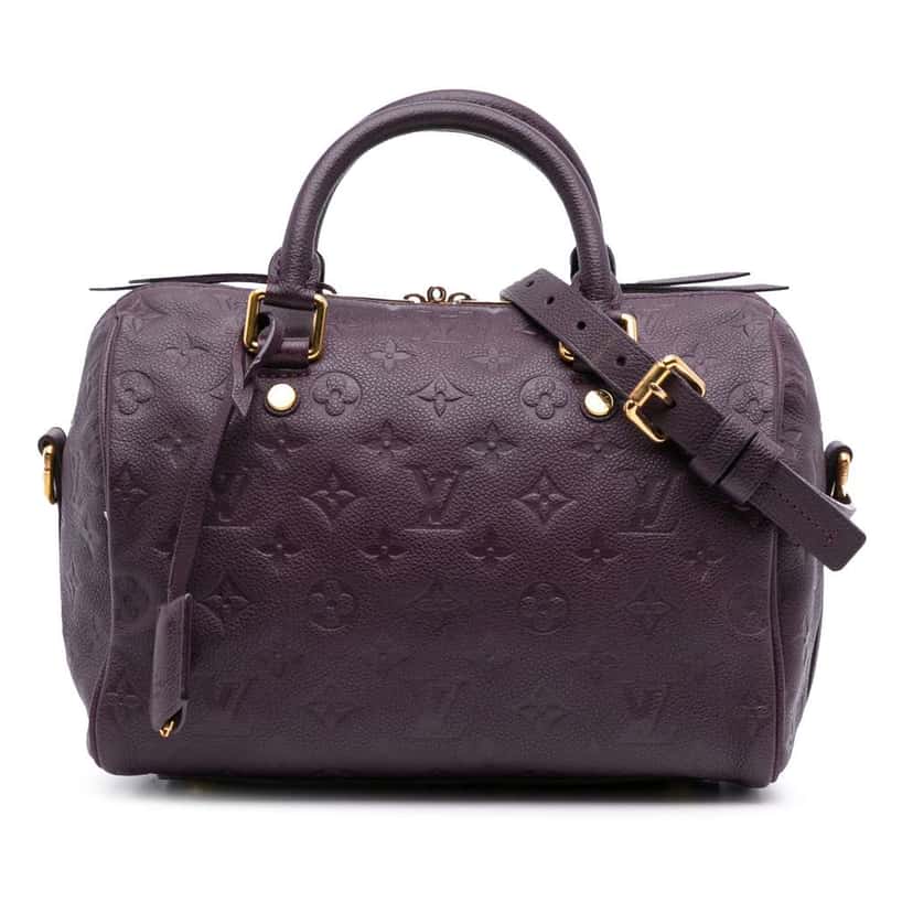 Louis Vuitton Monogram Empreinte Speedy Bandouliere 25 Purple Leather Good condition - Front View