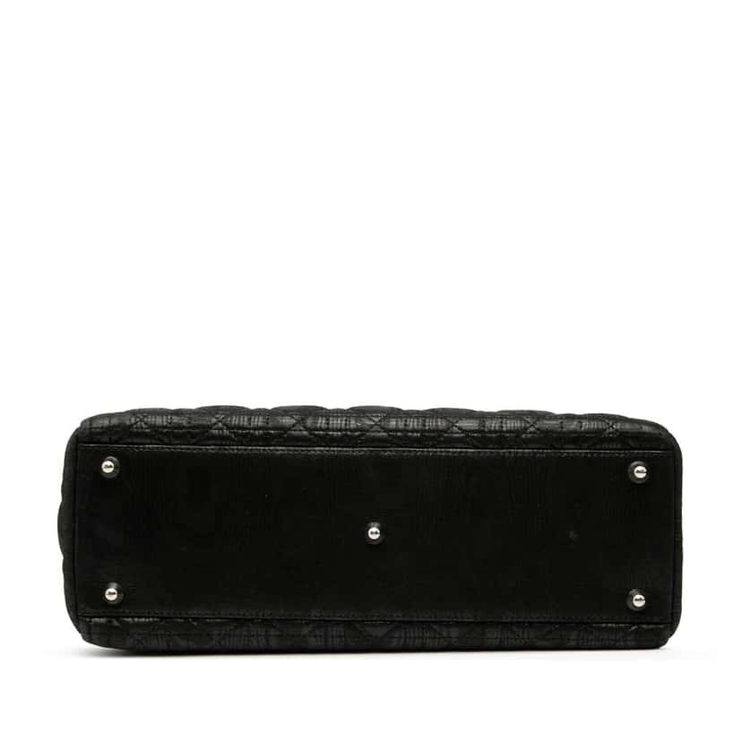 Dior Large Iridescent Fabric Cannage Lady Dior Black Polyester Good condition - Inside View