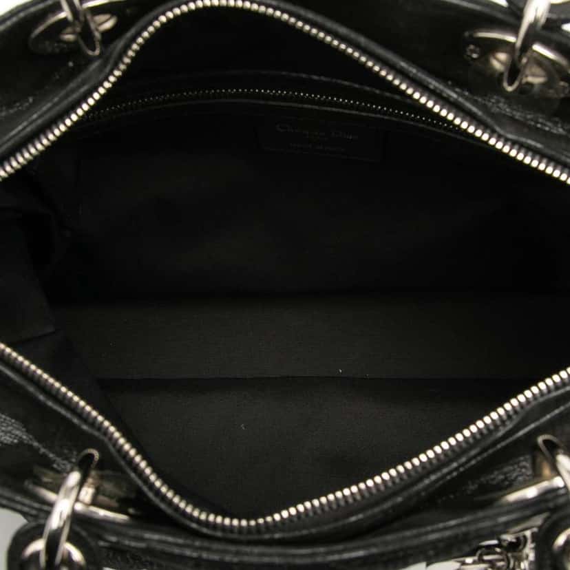 Dior Large Iridescent Fabric Cannage Lady Dior Black Polyester Good condition - Model View