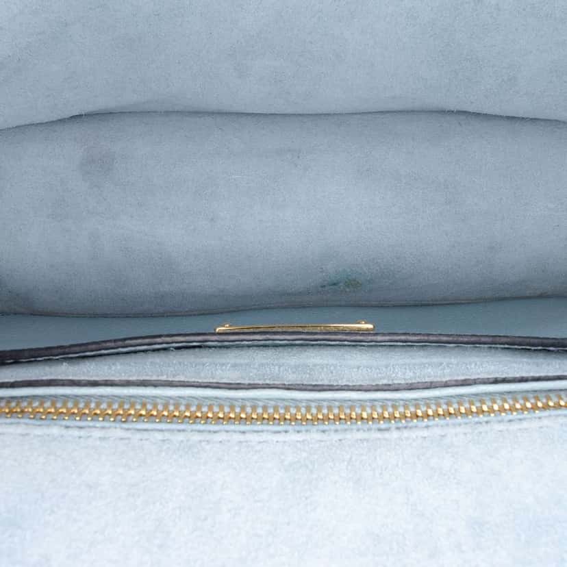 Miu Miu Goatskin Madras Soft Calf Crystal Embellished Crossbody Blue Leather Good condition - Model View