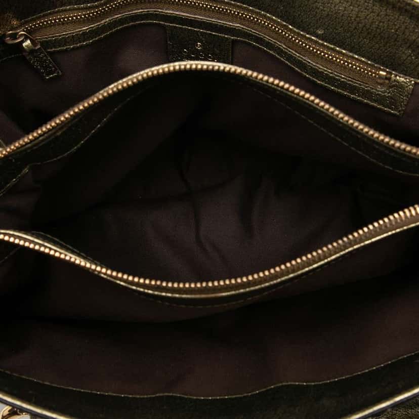 Gucci Metallic Calfskin Metal Bamboo Handbag Gold Leather Very good condition - Model View