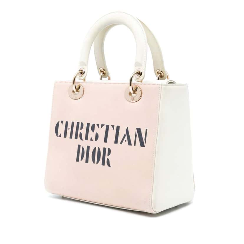 Dior Medium Calfskin Fairy Tale Lady Dior Pink Leather Good condition - Back View