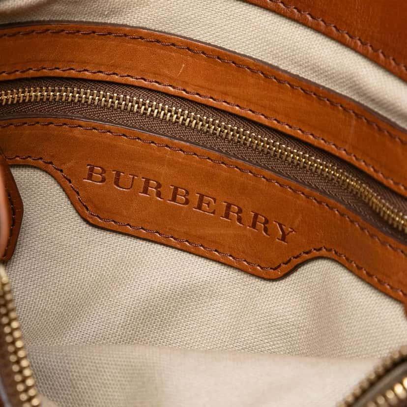 Burberry Mega Check Canvas Marston Tote Brown Canvas Good condition - Box View
