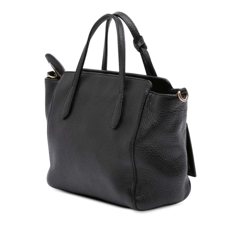 Gucci Mini Leather Swing Satchel Black Leather Good condition - Back View