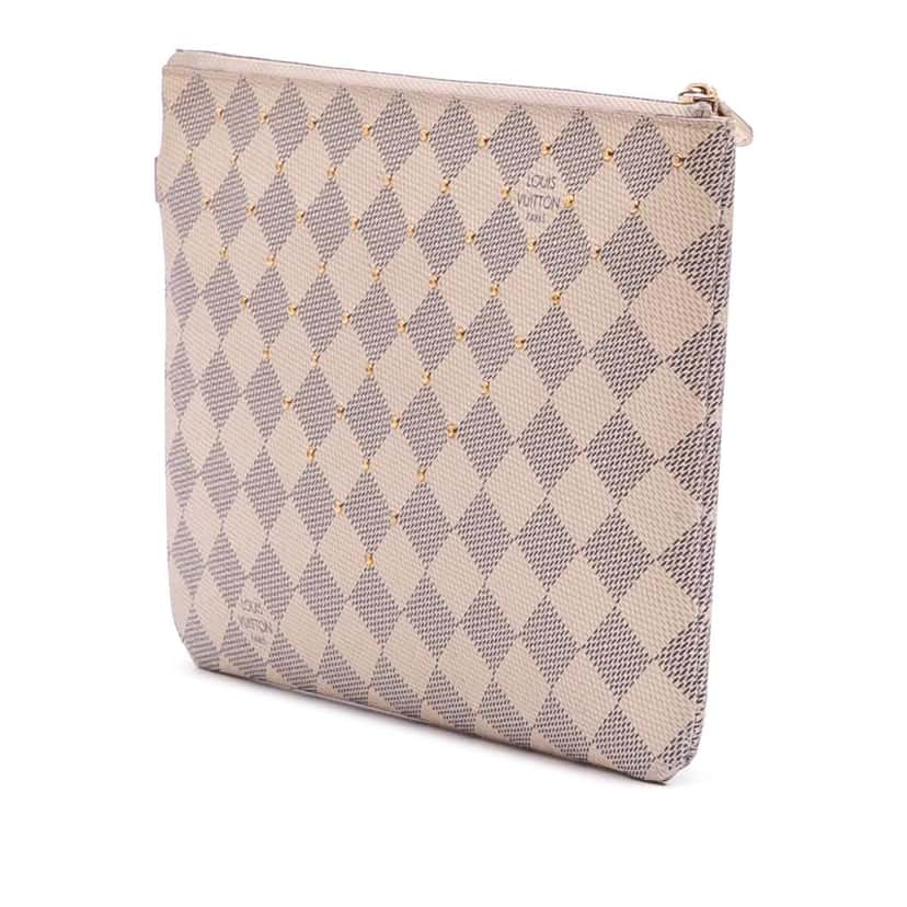 Louis Vuitton Damier Azur City Pouch White Canvas Good condition - Back View