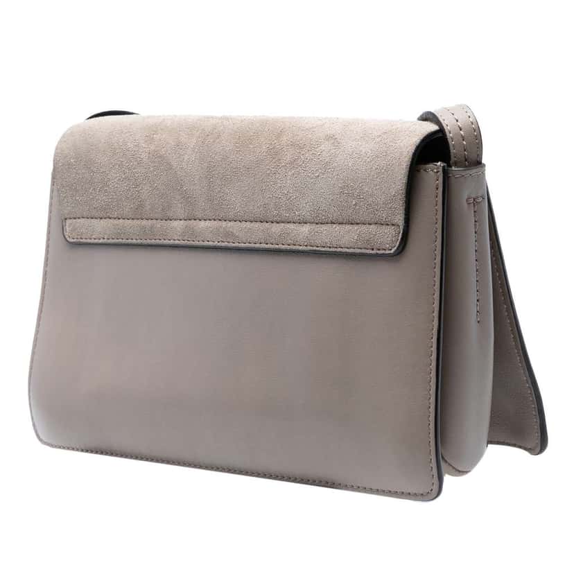 Chloé Small Suede and Calfskin Faye Crossbody Brown Leather Good condition - Back View