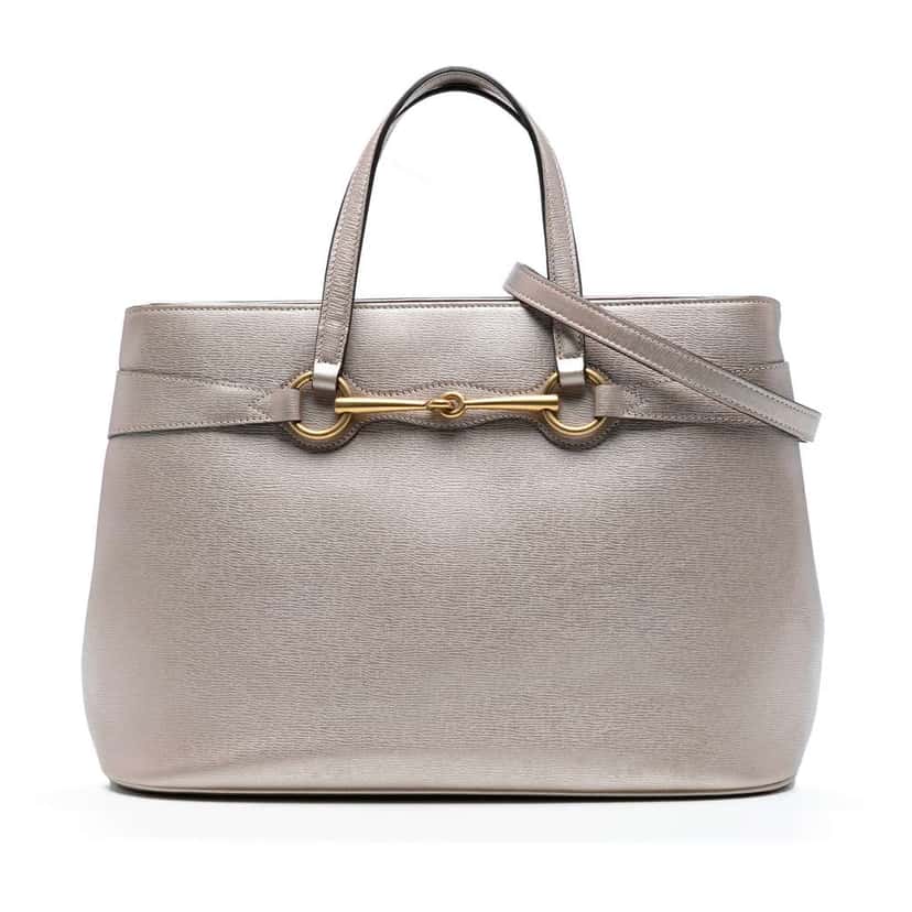 Gucci Leather Bright Bit Satchel Gold Leather Good condition - Front View