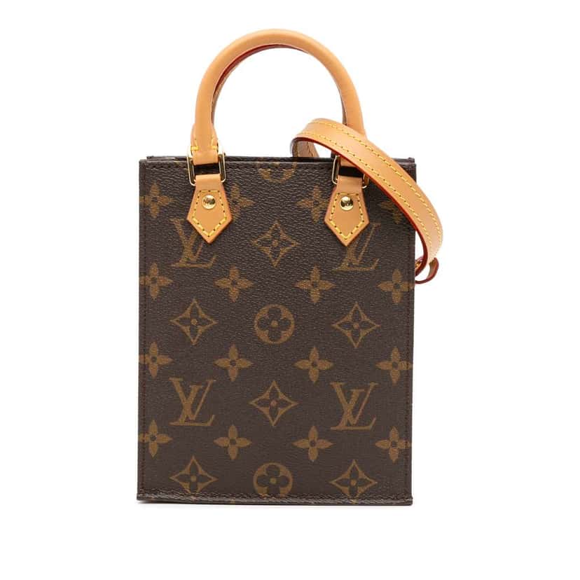 Louis Vuitton Monogram Petit Sac Plat Brown Canvas Good condition - Front View