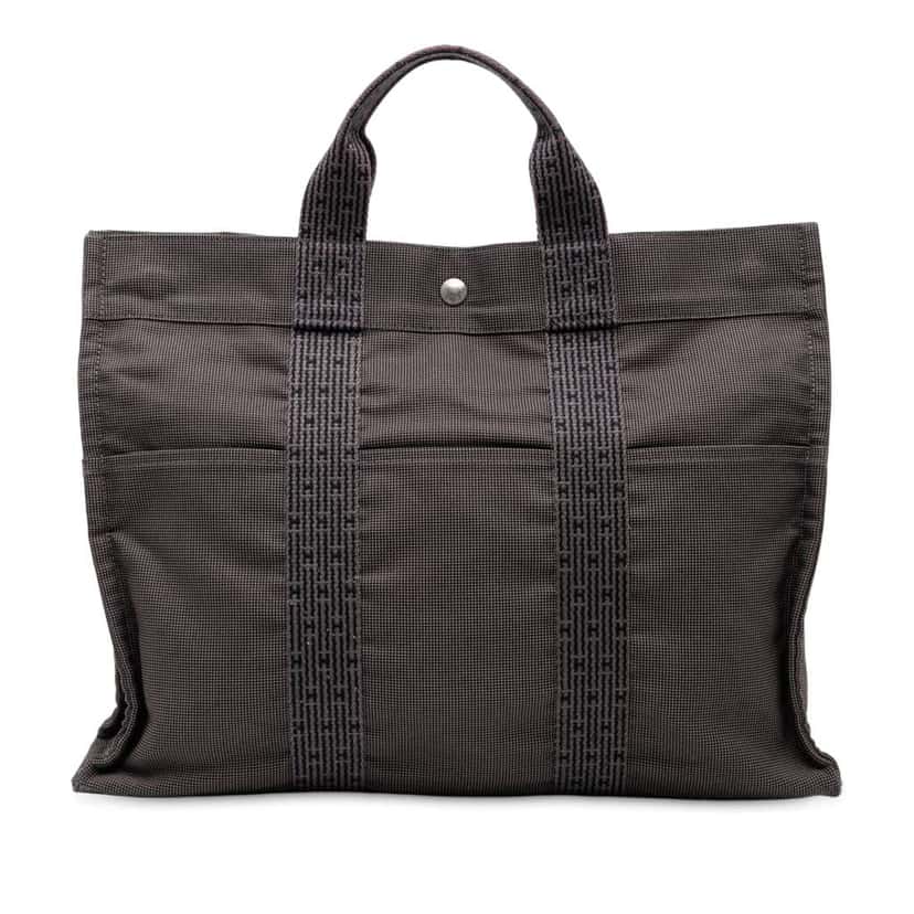 Hermès Canvas Herline MM Grey Canvas Good condition - Front View