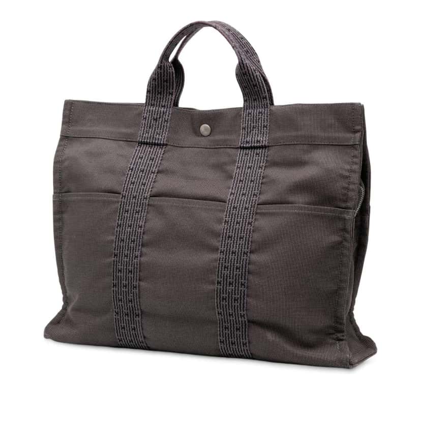 Hermès Canvas Herline MM Grey Canvas Good condition - Back View