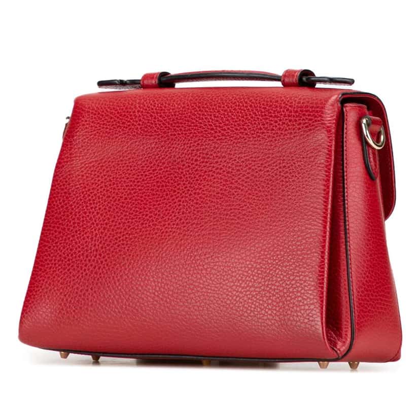 Gucci Small Dollar Calf Interlocking G Satchel Red Leather Very good condition - Back View