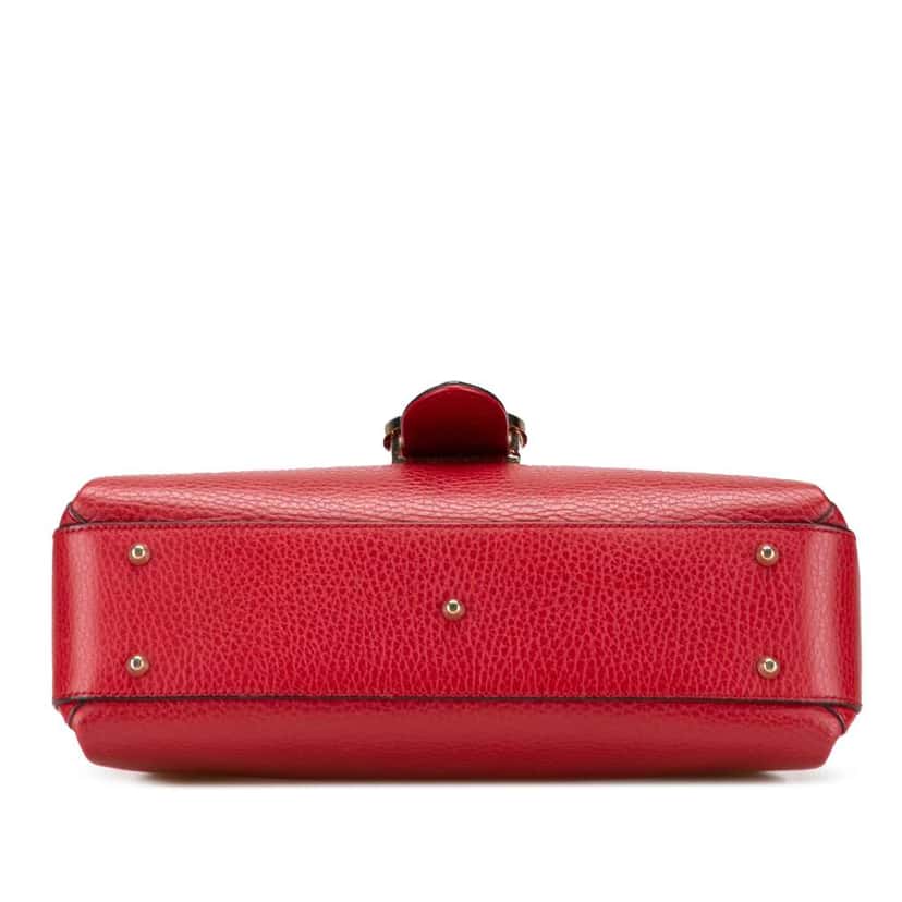 Gucci Small Dollar Calf Interlocking G Satchel Red Leather Very good condition - Inside View