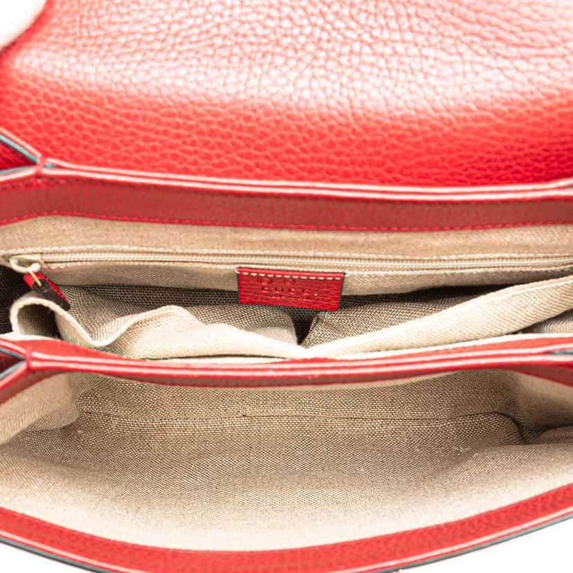 Gucci Small Dollar Calf Interlocking G Satchel Red Leather Very good condition - Model View