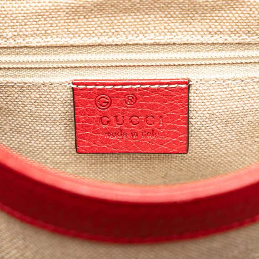 Gucci Small Dollar Calf Interlocking G Satchel Red Leather Very good condition - Box View