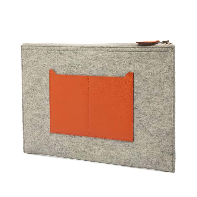 Hermès Epsom and Felt Toodoo 37 Orange Leather Good condition - Back View