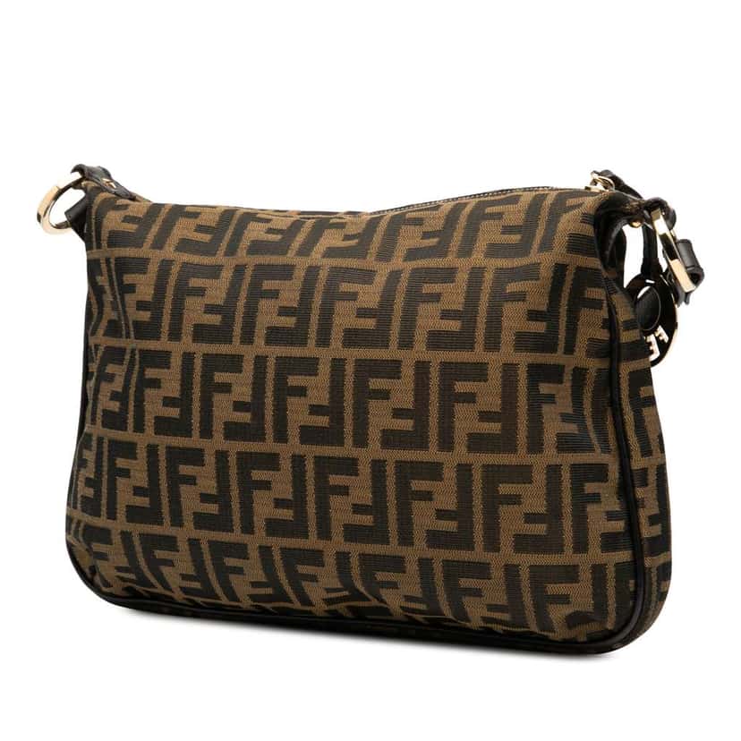 Fendi Zucca Canvas Chef Crossbody Brown Canvas Good condition - Back View