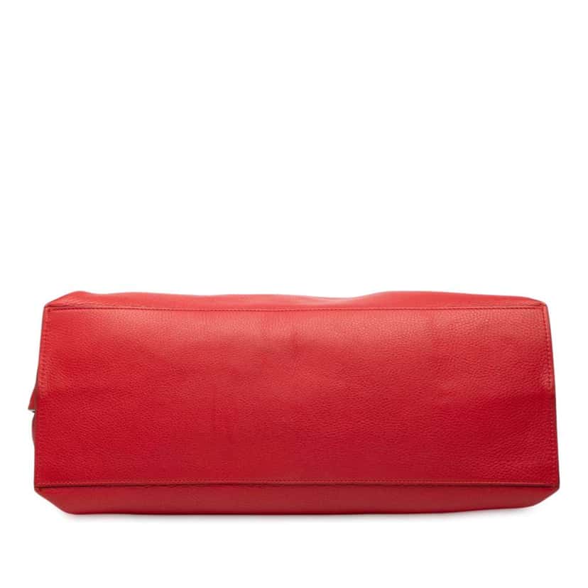 Gucci Large Leather Bamboo Daily Satchel Red Leather Very good condition - Inside View