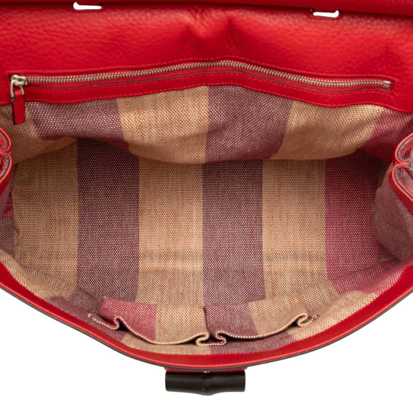Gucci Large Leather Bamboo Daily Satchel Red Leather Very good condition - Model View