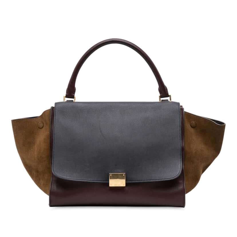 Celine Medium Tricolor Leather Trapeze Satchel Red Leather Good condition - Front View