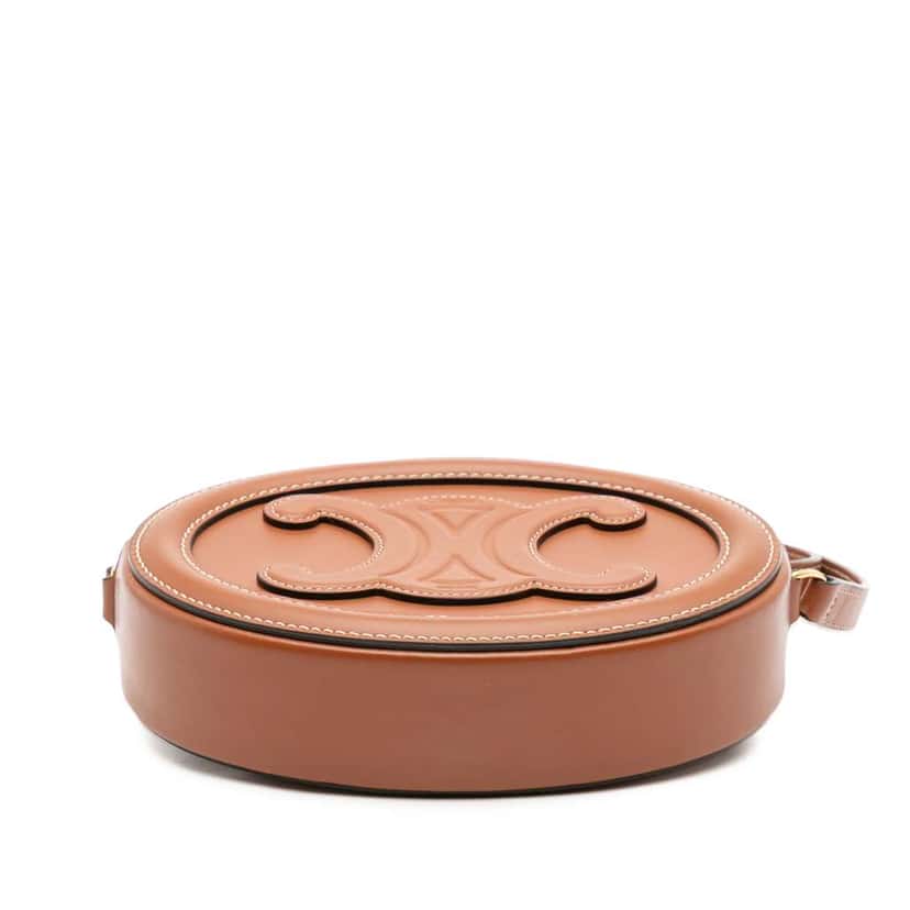 Celine Small Calfskin Cuir Triomphe Oval Crossbody Brown Leather Good condition - Inside View