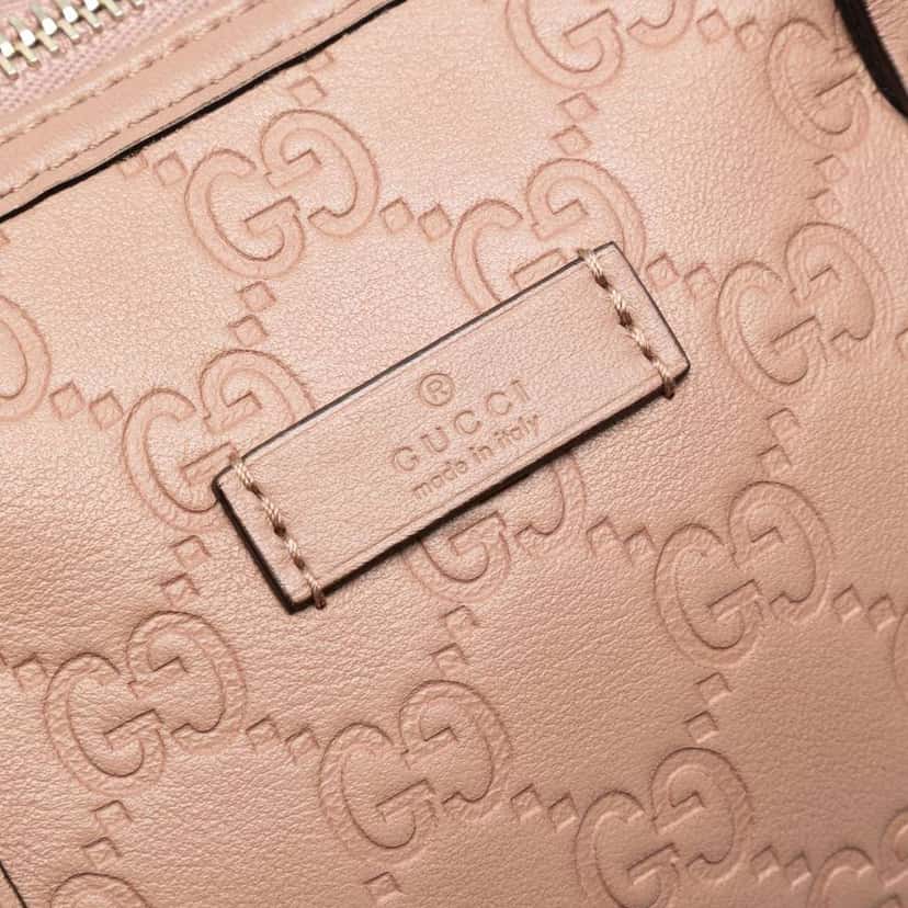 Gucci Medium Guccissima Joy Boston Bag Pink Leather Good condition - Box View