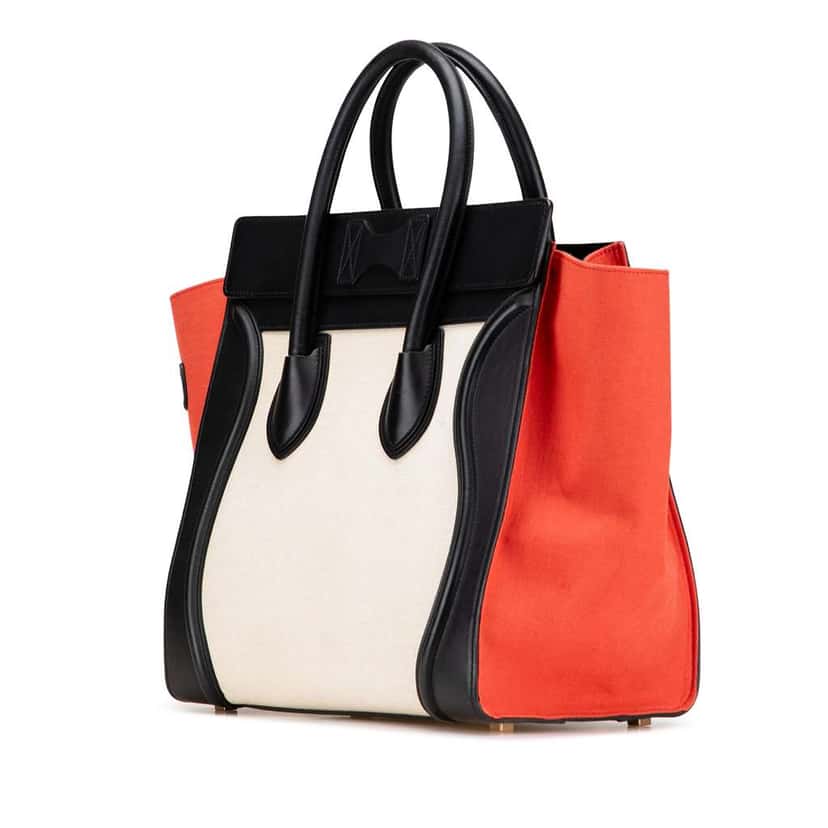 Celine Mini Canvas Tricolor Luggage Tote Brown Canvas Good condition - Back View