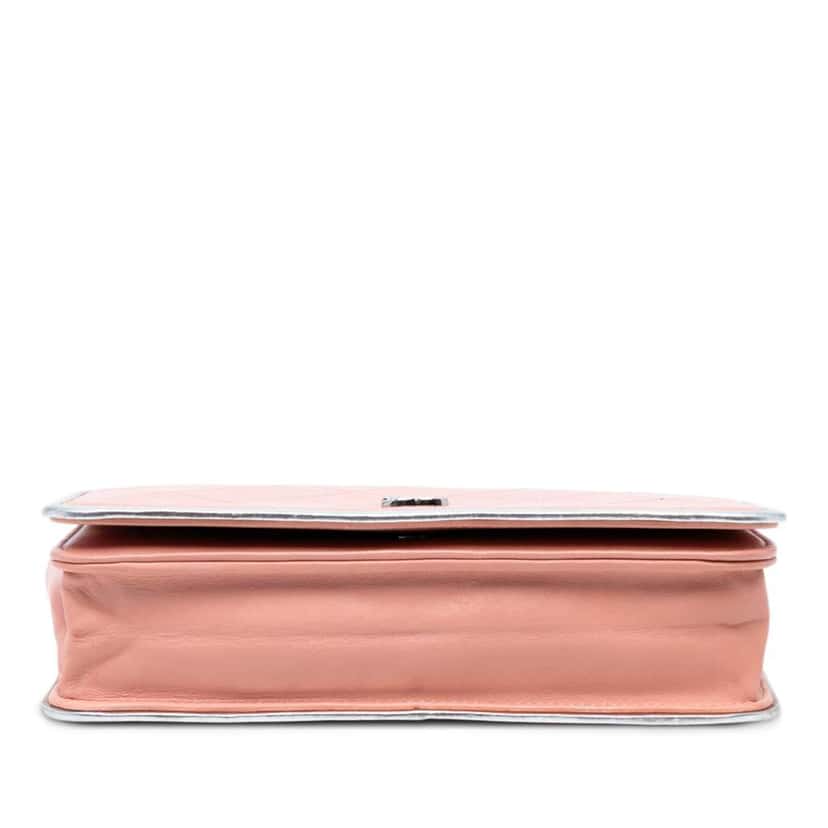 Chanel CC Quilted Bicolor Lambskin Wallet On Chain Pink Leather Very good condition - Inside View