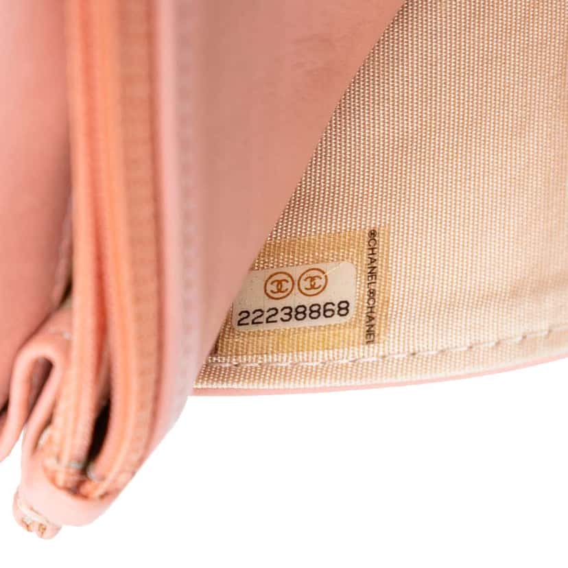 Chanel CC Quilted Bicolor Lambskin Wallet On Chain Pink Leather Very good condition - Box View