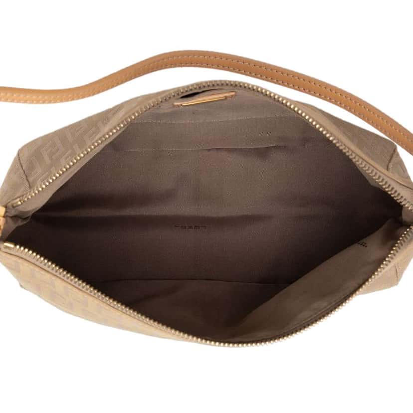 Fendi Zucchino Canvas Pochette Brown Canvas Good condition - Model View