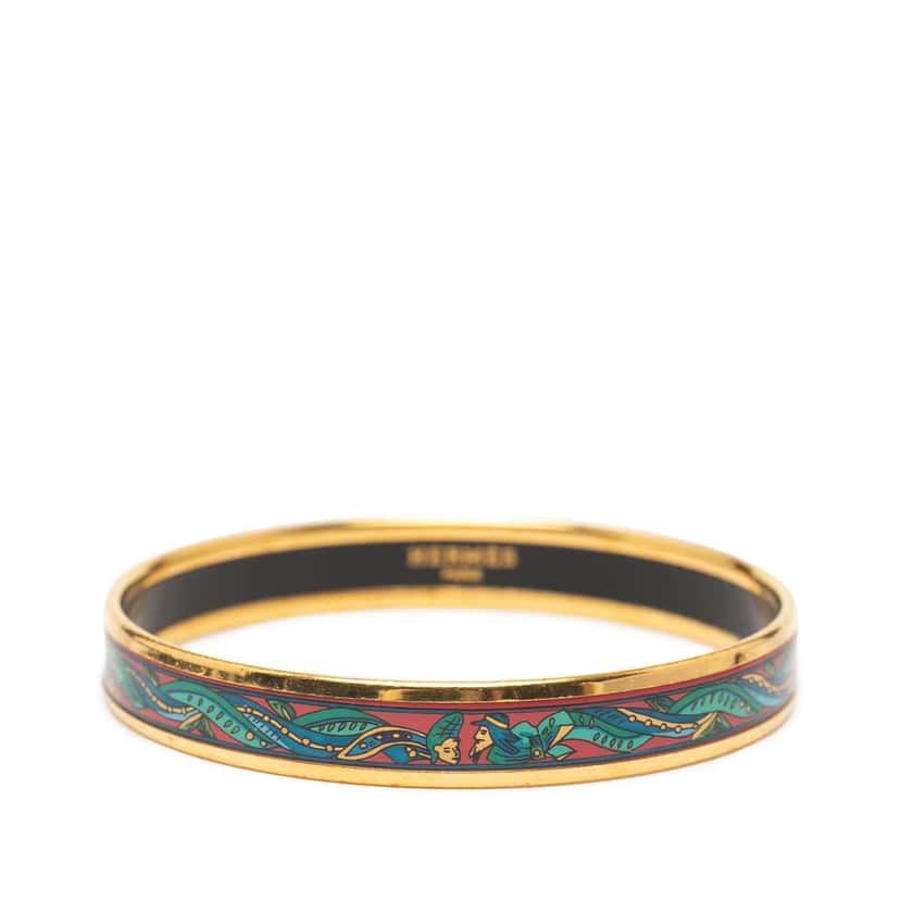 Hermès Narrow Enamel Cloisonne Bangle 65 Red Good condition - Front View
