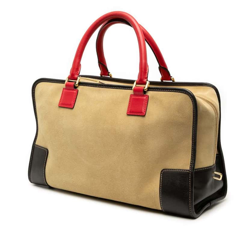 Loewe Tricolor Suede Amazona 36 Brown Leather Good condition - Back View