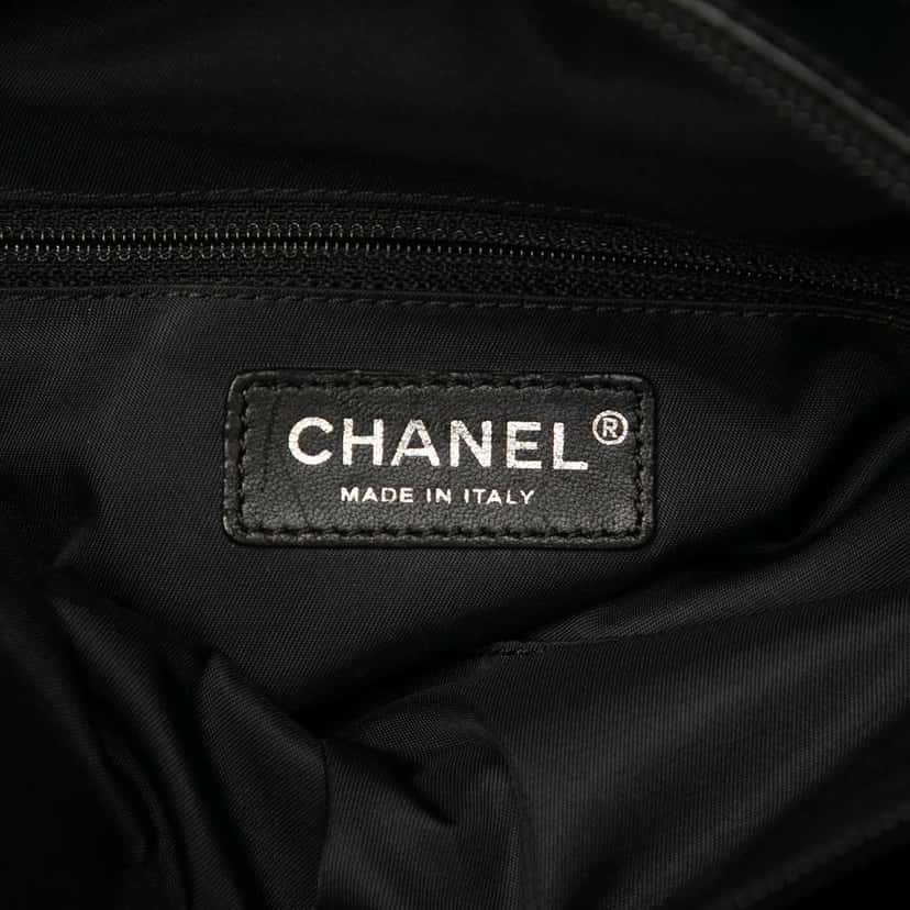 Chanel Small Quilted Coated Canvas Paris Biarritz Tote Black Canvas Good condition - Box View