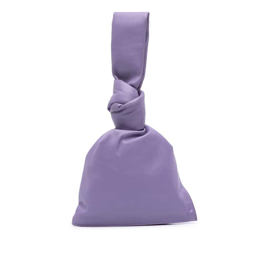 Bottega Veneta Mini Calfskin BV Twist Bag Purple Leather Very good condition - Front View