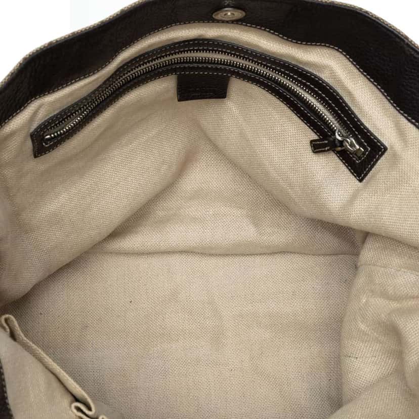 Gucci GG Canvas Icon Bit Tote Brown Canvas Fair condition - Model View