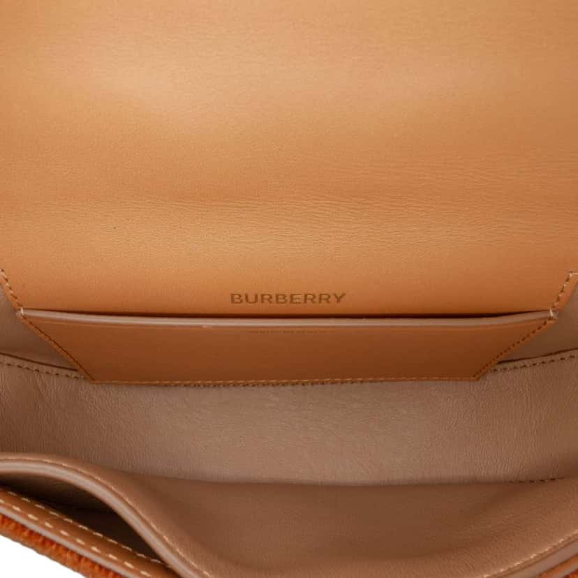 Burberry Micro Corduroy Olympia Shoulder Bag Brown Velvet Good condition - Model View