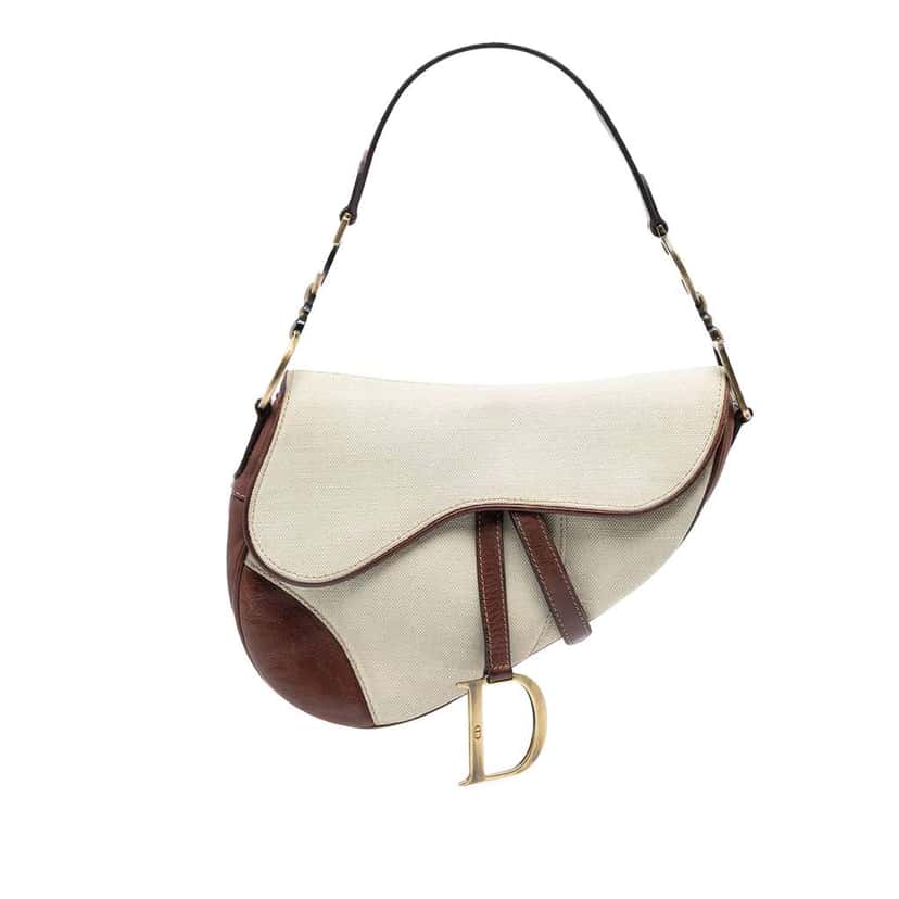 Dior Canvas Saddle Bag Brown Canvas Good condition - Front View