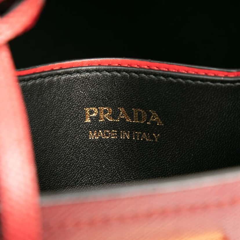 Prada Medium Saffiano Cuir Panier Satchel Red Leather Good condition - Box View