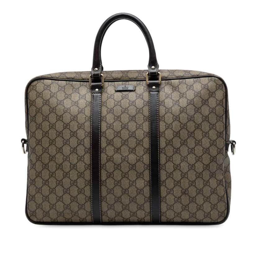 Gucci GG Supreme Business Bag Brown Canvas Good condition - Front View
