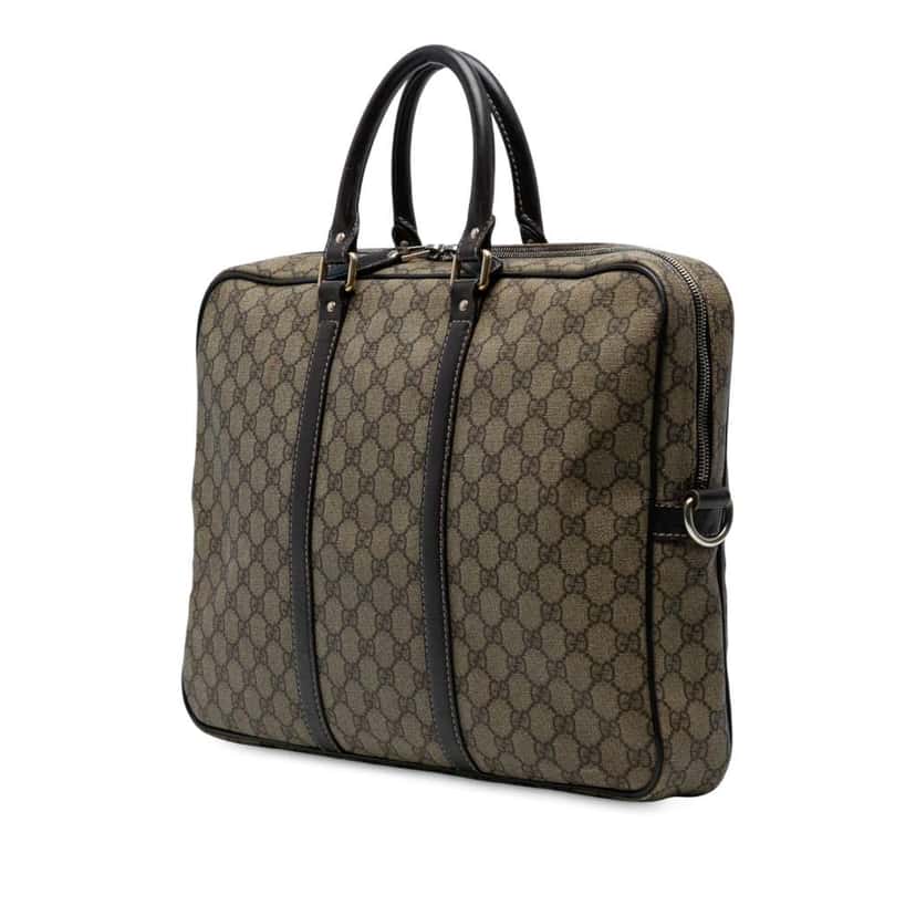 Gucci GG Supreme Business Bag Brown Canvas Good condition - Back View