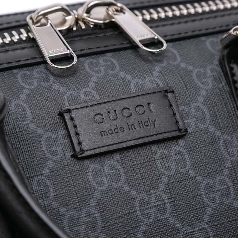 Gucci Medium GG Supreme Carry On Duffle Bag Black Canvas Good condition - Box View