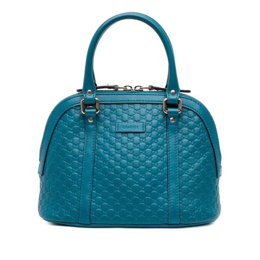 Gucci Mini Microguccissima Dome Satchel Blue Leather Good condition - Front View