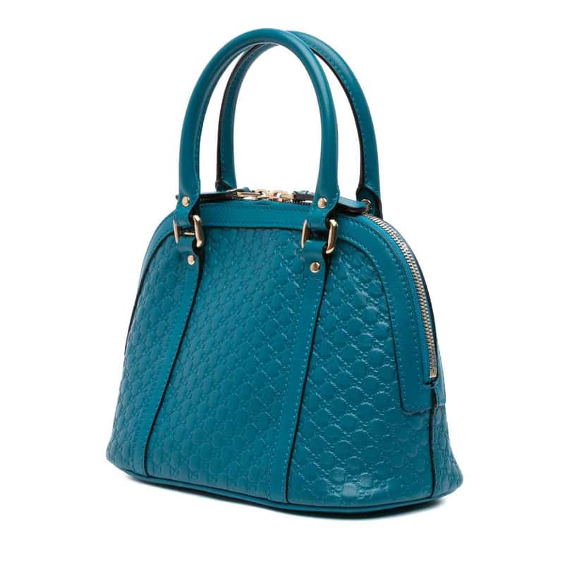 Gucci Mini Microguccissima Dome Satchel Blue Leather Good condition - Back View