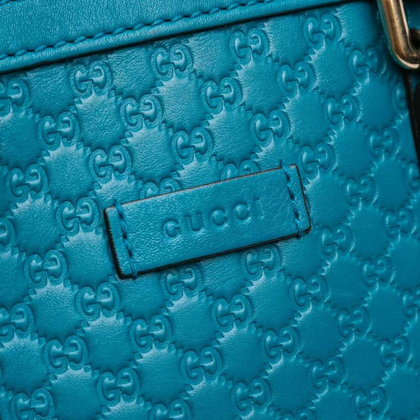 Gucci Mini Microguccissima Dome Satchel Blue Leather Good condition - Box View