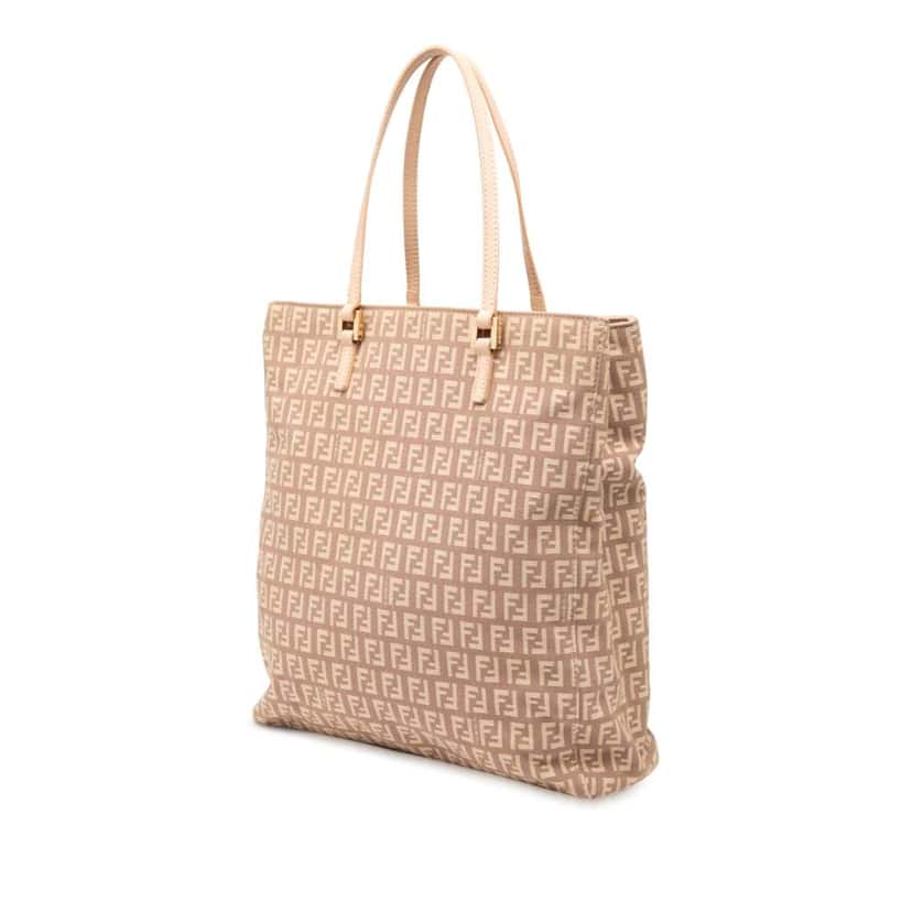 Fendi Zucchino Canvas Tote Pink Canvas Good condition - Back View