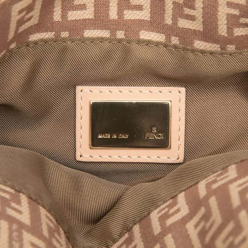 Fendi Zucchino Canvas Tote Pink Canvas Good condition - Box View