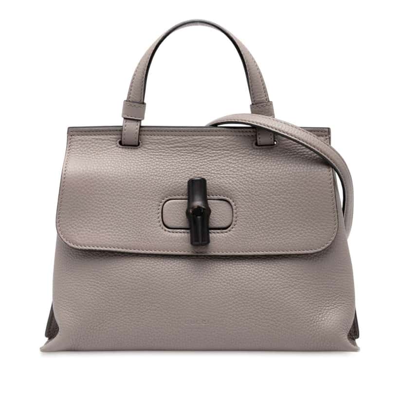 Gucci Small Leather Bamboo Daily Satchel Brown Leather Good condition - Front View