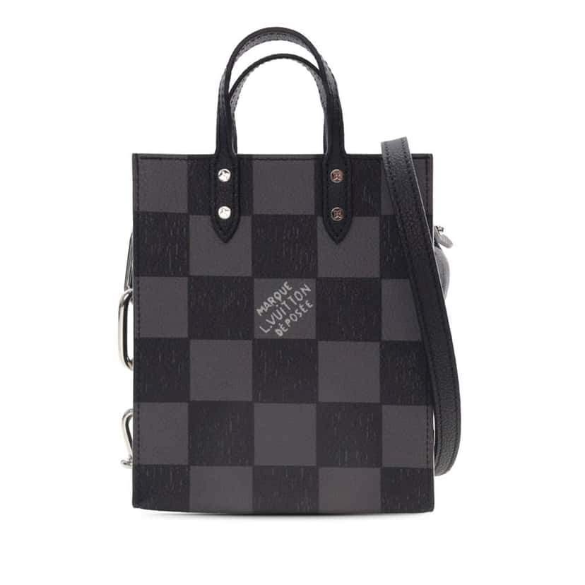 Louis Vuitton Damier Checkerboard Sac Plat XS Black Good condition - Front View