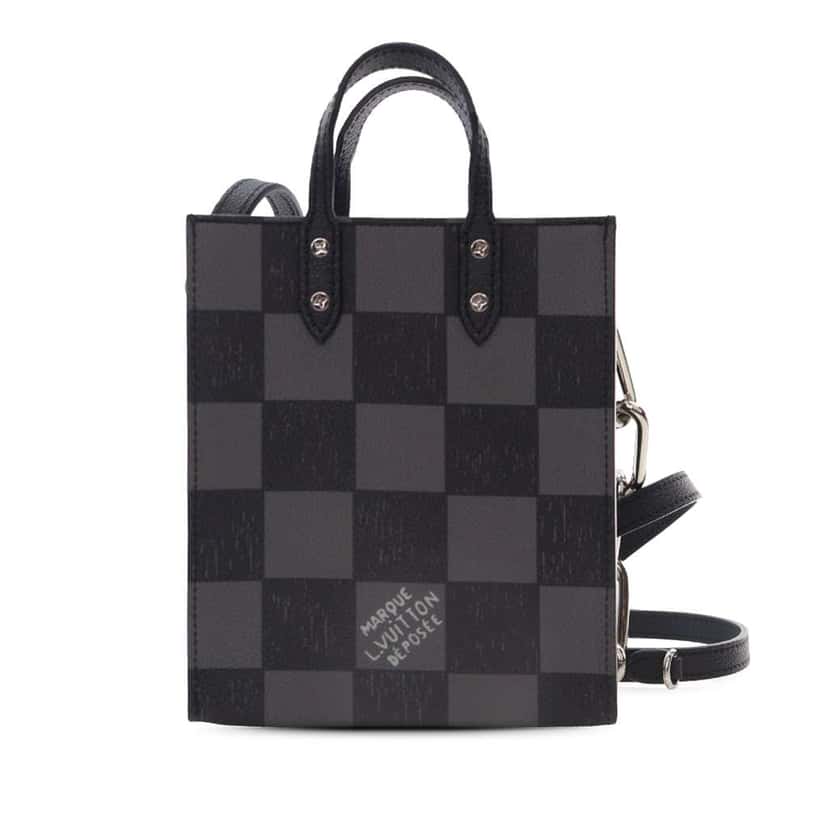 Louis Vuitton Damier Checkerboard Sac Plat XS Black Good condition - Back View