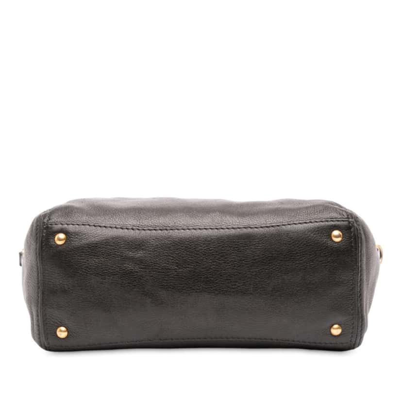 Prada Vitello Daino Frame Convertible Tote Black Leather Good condition - Inside View