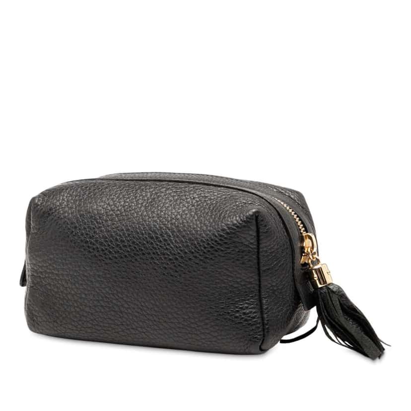 Gucci Leather Soho Cosmetic Pouch Black Leather Good condition - Back View